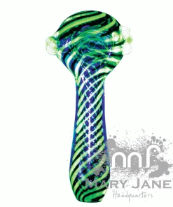 West Coast Gifts Red Eye Glass 4.5" Green UV Revillusion Hand Pipe W/ Black Accents