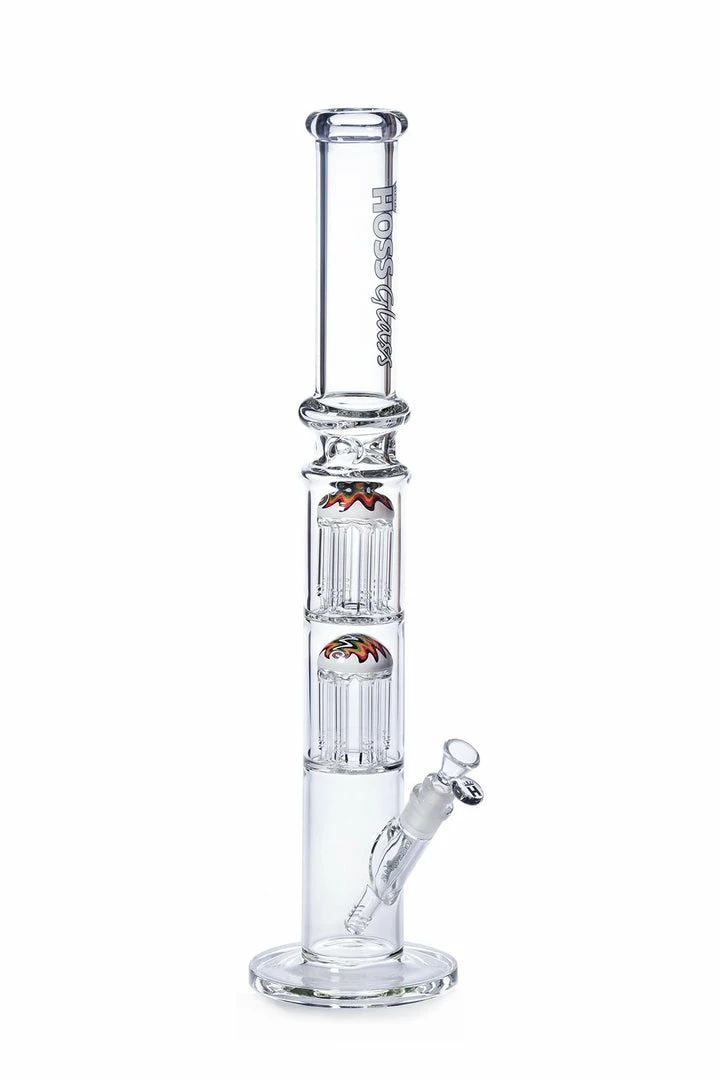 Hoss Glass 22" Straight Tube Bong With Double 8 Arm Reversal Percolator 2 Hoss Glass 22" Straight Tube Bong With Double 8 Arm Reversal Percolator
