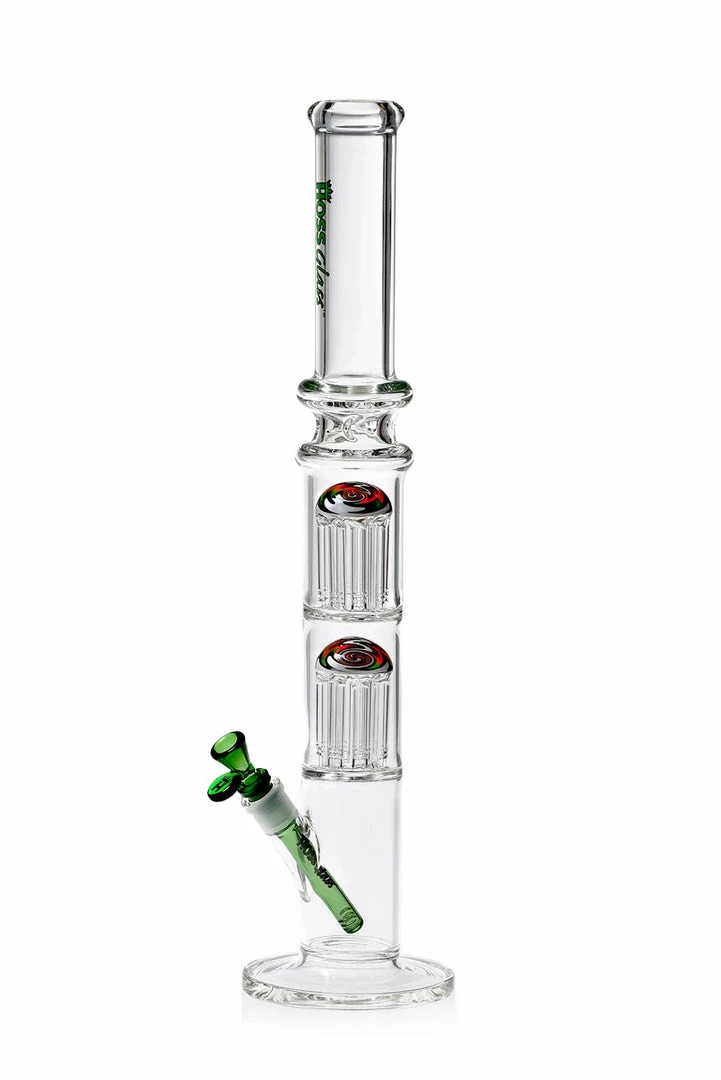 Hoss Glass 22" Straight Tube Bong With Double 8 Arm Reversal Percolator 3 Hoss Glass 22" Straight Tube Bong With Double 8 Arm Reversal Percolator