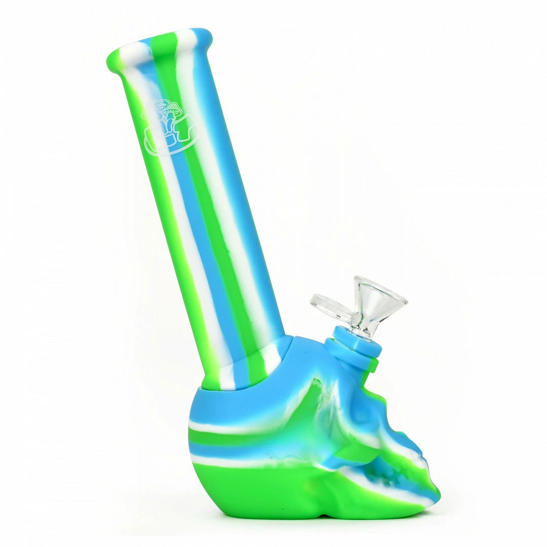 West Coast Gifts LIT Silicone 8.75" Tall Skull Base Bong W/ Glass Pull Out 3 West Coast Gifts LIT Silicone 8.75" Tall Skull Base Bong W/ Glass Pull Out