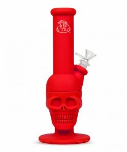 West Coast Gifts LIT Silicone 11" Tall Skull Bong W/ Glass Down Stem & Pull Out