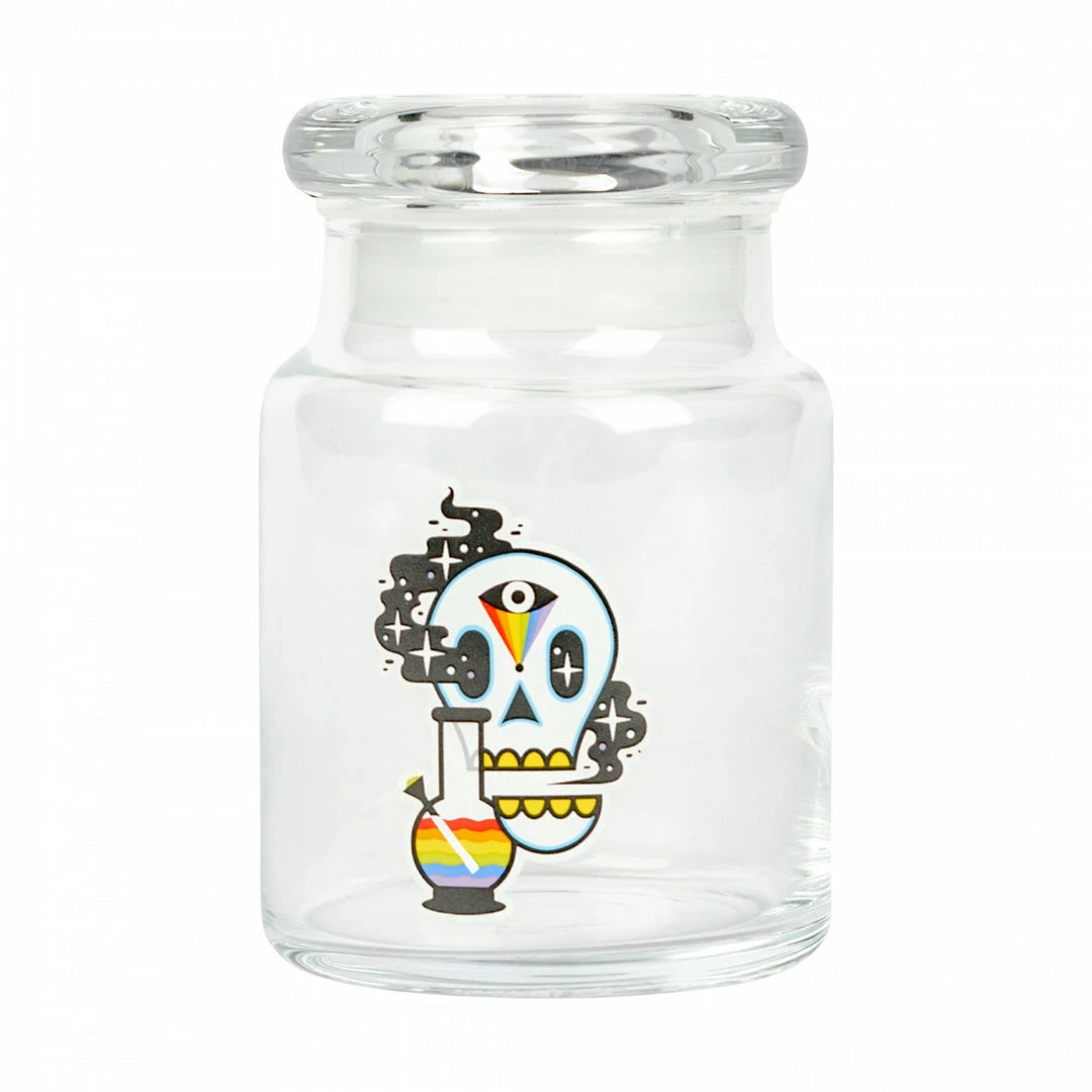 West Coast Gifts 420 Science Clear Glass Pop-Top Cosmic Skull Jar Storage 2 West Coast Gifts 420 Science Clear Glass Pop-Top Cosmic Skull Jar Storage