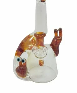 Puff Browski Glass 6" Amber Baby "Slugcycler" Dab Rig Rigs