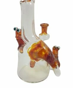 Puff Browski Glass 6" Amber Baby "Slugcycler" Dab Rig Rigs