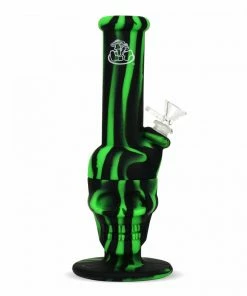 West Coast Gifts LIT Silicone 11" Tall Skull Bong W/ Glass Down Stem & Pull Out