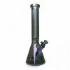 West Coast Gifts 15" 7mm Thick Metallic Terminator Finish Traditions Series Beaker Tube Bong W/Facetted Quarter Pattern Details