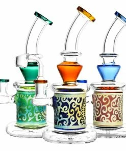 BOB Headquarters Pulsar 9" Tall Sacred Geometry Etched Dab Rigs