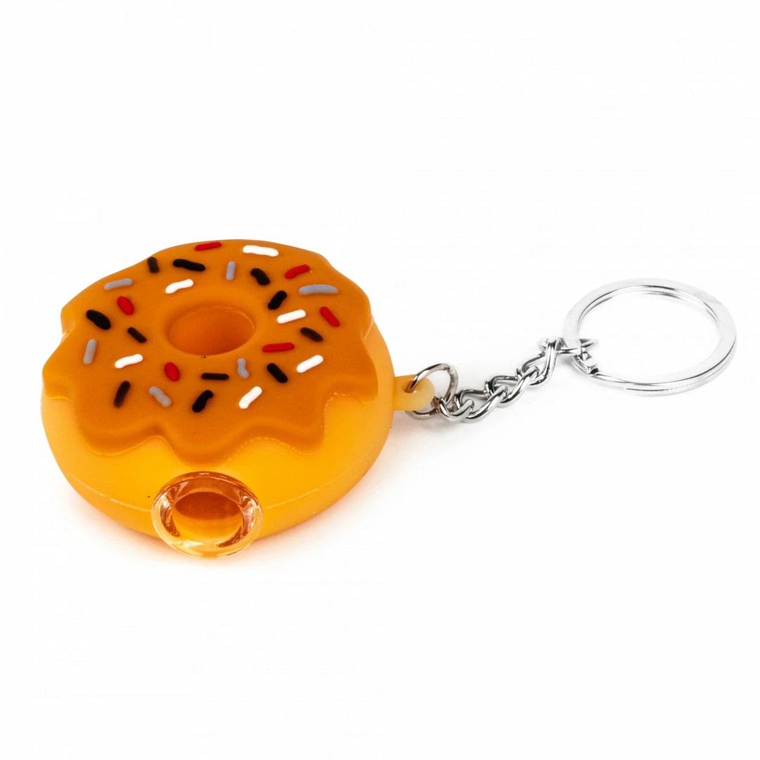 West Coast Gifts Lit Silicone 2.25" Donut Hand Pipe W/ Glass Bowl & Keychain 3 West Coast Gifts Lit Silicone 2.25" Donut Hand Pipe W/ Glass Bowl & Keychain