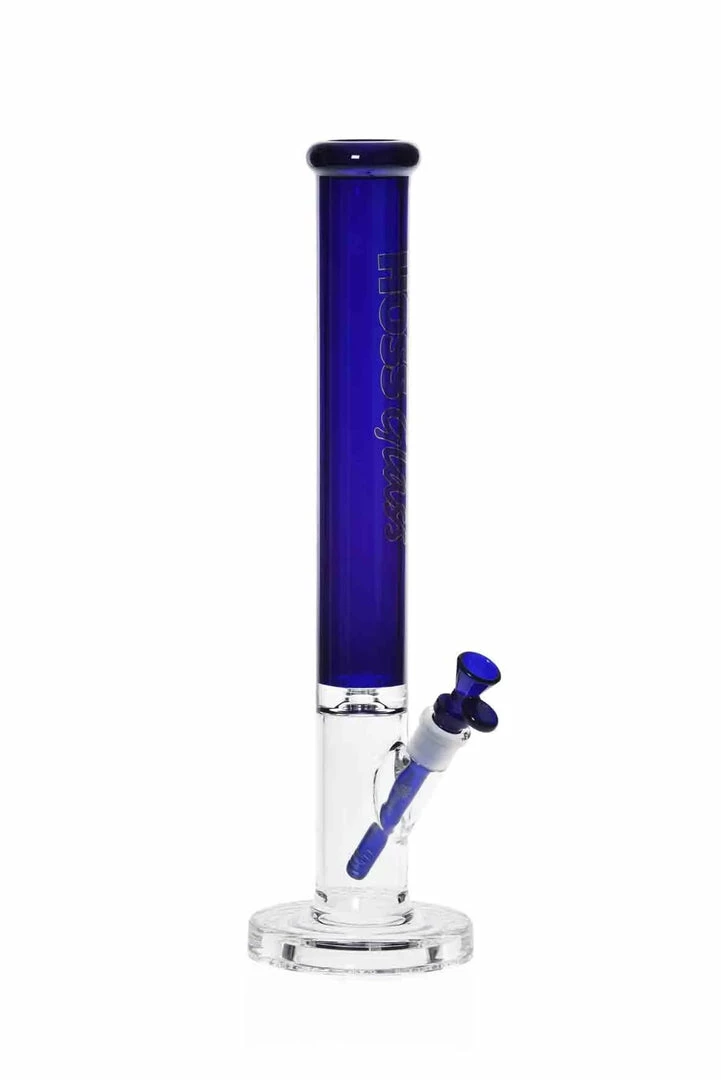 Hoss Glass 18" Straight Tube Bong With Colored Top 7 Hoss Glass 18" Straight Tube Bong With Colored Top