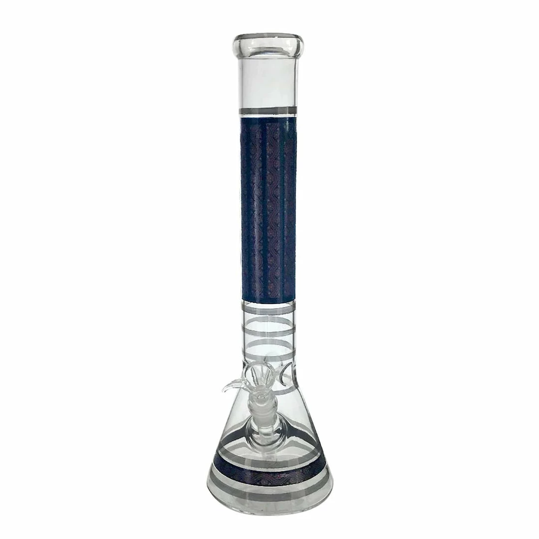 BOB Headquarters Bongs Infyniti 16" Beaker With Design & Ice Pinch - Flower Print 1 BOB Headquarters Bongs Infyniti 16" Beaker With Design & Ice Pinch - Flower Print