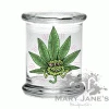 West Coast Gifts Storage 420 Science Clear Glass Pop-Top Jar - Happy Leaf