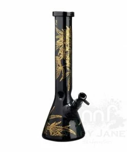 West Coast Gifts Red Eye Glass 15" Leaf Beaker Bong W/Full Wrap Decal