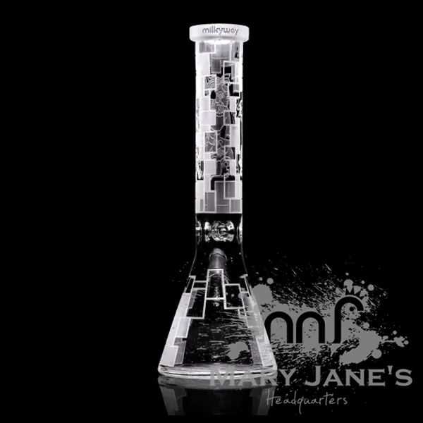 Milkyway Glass 15" 9mm Mayan Fort Beaker Bong 1 Milkyway Glass 15" 9mm Mayan Fort Beaker Bong