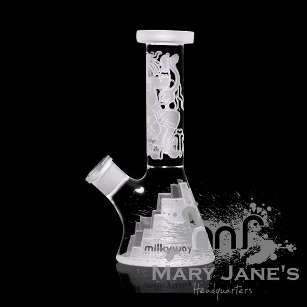 Milkyway Glass 7.5" Tall Mayan Fort Mini Dab Rig 3 Milkyway Glass 7.5" Tall Mayan Fort Mini Dab Rig