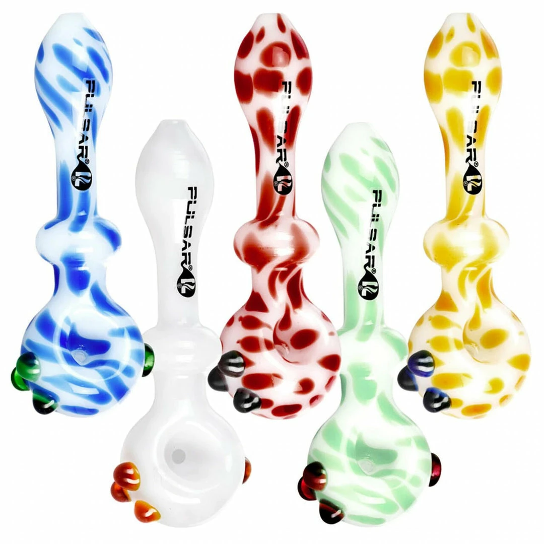 BOB Headquarters Pulsar Glass Pulsar 5" Creme Swirl Hand Pipes 1 BOB Headquarters Pulsar Glass Pulsar 5" Creme Swirl Hand Pipes