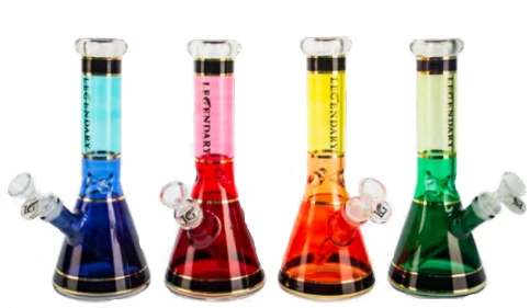 ACM Glass Legendary 10" Multi Colour Beaker Bongs 1 ACM Glass Legendary 10" Multi Colour Beaker Bongs