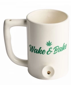 West Coast Gifts Ceramic Coffee Mug Pipe "Wake N Bake" Pipes