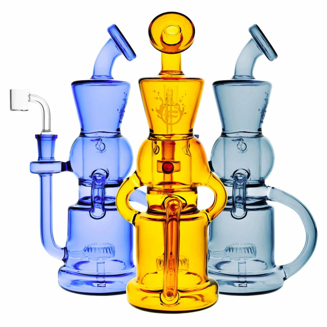 BOB Headquarters Pulsar 10" Tall Checkmate Recycler Dab Rig 1 BOB Headquarters Pulsar 10" Tall Checkmate Recycler Dab Rig